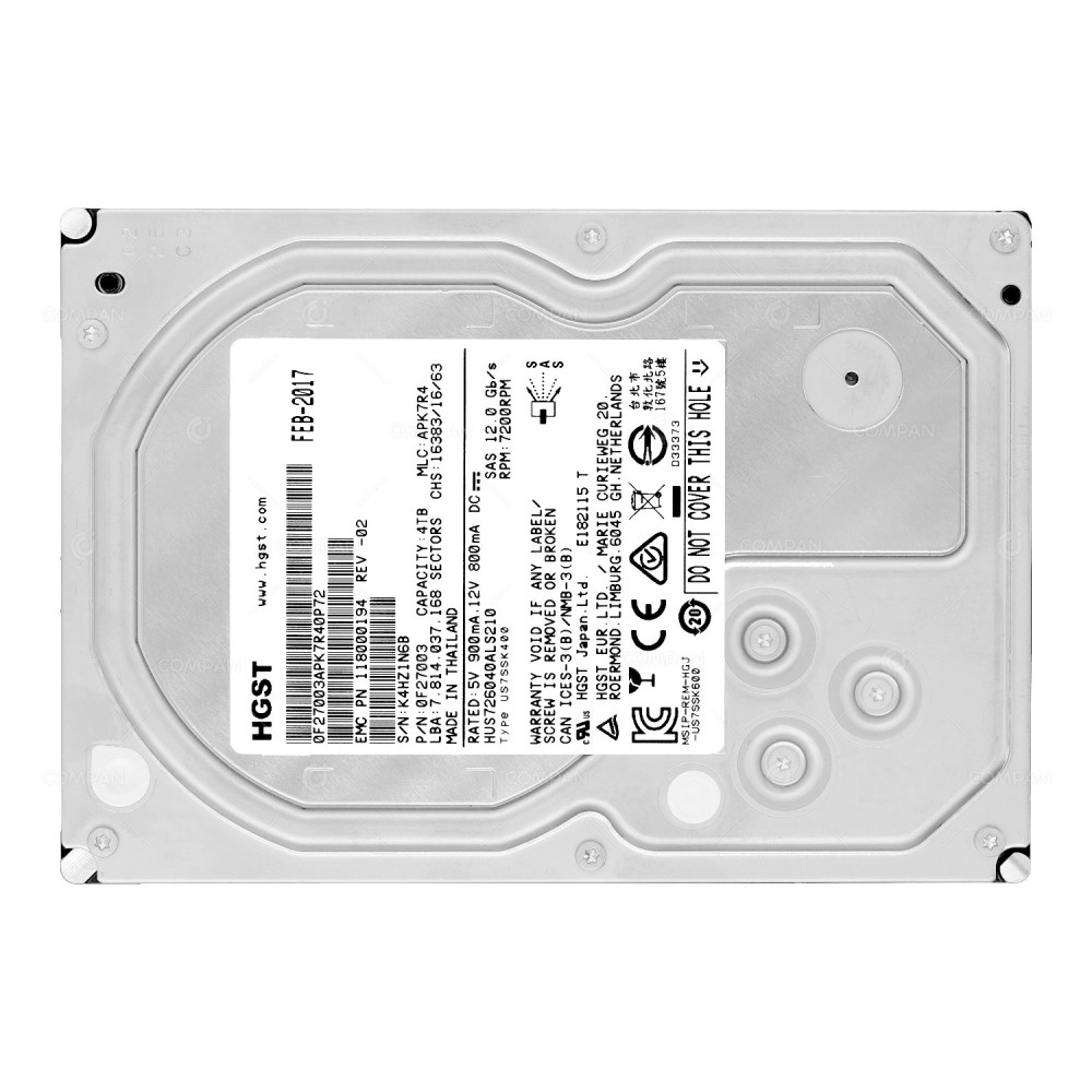 HUS726040ALS210  HITACHI HDD 4TB 7.2K SAS 12G 3.5" LFF